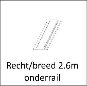 Brede geleiderstrip recht (onderrail kunstof 260 cm)